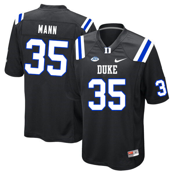 Men #35 Steve Mann Duke Blue Devils College Football Jerseys Sale-Black